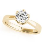 Solitaire Engagement Ring, Round Shape, in Yellow Gold - 83723