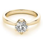 Solitaire Engagement Ring, Round Shape, in Yellow Gold - 83723