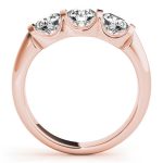 Three Stone Engagement Ring, Round Shape, in Rose Gold - 83726