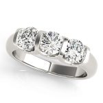 Three Stone Engagement Ring, Round Shape, in Platinum - 83726