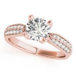 Pave Engagement Ring, Round Shape, in Rose Gold - 83735