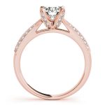 Pave Engagement Ring, Round Shape, in Rose Gold - 83735