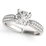 Pave Engagement Ring, Round Shape, in White Gold - 83735