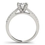 Pave Engagement Ring, Round Shape, in White Gold - 83735