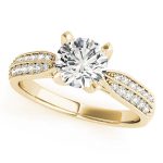 Pave Engagement Ring, Round Shape, in Yellow Gold - 83735