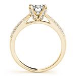 Pave Engagement Ring, Round Shape, in Yellow Gold - 83735