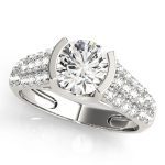 Pave Engagement Ring, Round Shape, in White Gold - 83751