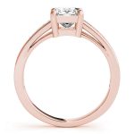 Channel Set Engagement Ring, Side Stone Style, Square Shape, in Rose Gold - 83754