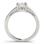 Channel Set Engagement Ring, Side Stone Style, Square Shape, in White Gold - 83754