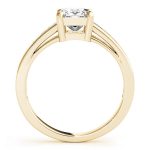 Channel Set Engagement Ring, Side Stone Style, Square Shape, in Yellow Gold - 83754