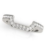 Curverd Wedding Ring, in White Gold - 83755