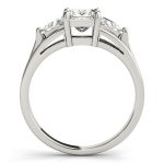 Three Stone Engagement Ring, Square Shape, in Platinum - 83770