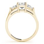 Three Stone Engagement Ring, Square Shape, in Yellow Gold - 83770