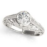 Antique Engagement Ring, Vintage Style, Shape, in Platinum - 83787