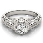 Antique Engagement Ring, Vintage Style, Shape, in Sterling Silver - 83787