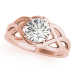 Solitaire Engagement Ring, Round Shape, in Rose Gold - 83797