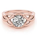 Solitaire Engagement Ring, Round Shape, in Rose Gold - 83797