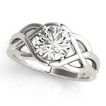 Solitaire Engagement Ring, Round Shape, in White Gold - 83797