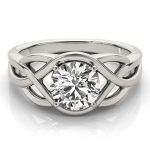 Solitaire Engagement Ring, Round Shape, in Sterling Silver - 83797