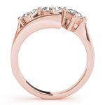 Three Stone Engagement Ring, Square Shape, in Rose Gold - 83817