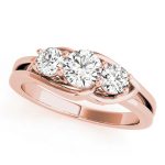 Three Stone Engagement Ring, Round Shape, in Rose Gold - 83822