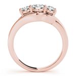 Three Stone Engagement Ring, Round Shape, in Rose Gold - 83822