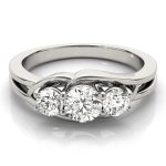 Three Stone Engagement Ring, Round Shape, in Platinum - 83822