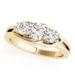 Three Stone Engagement Ring, Round Shape, in Yellow Gold - 83822