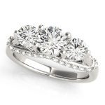 Three Stone Engagement Ring, Round Shape, in Sterling Silver - 83824