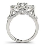 Three Stone Engagement Ring, Round Shape, in Sterling Silver - 83824