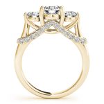 Three Stone Engagement Ring, Round Shape, in Yellow Gold - 83824