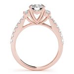 Cluster Engagement Ring, Side Stone Style, Round Shape, in Rose Gold - 83863