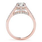 Halo Engagement Ring, Round Shape, in Rose Gold - 83884