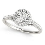 Halo Engagement Ring, Round Shape, in Platinum - 83884