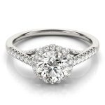 Halo Engagement Ring, Round Shape, in Sterling Silver - 83884