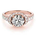 Halo Engagement Ring, Round Shape, in Rose Gold - 83890