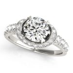 Halo Engagement Ring, Round Shape, in Sterling Silver - 83890