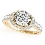 Halo Engagement Ring, Round Shape, in Yellow Gold - 83890