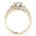 Halo Engagement Ring, Round Shape, in Yellow Gold - 83890