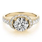 Halo Engagement Ring, Round Shape, in Yellow Gold - 83890