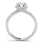 Multirow Engagement Ring, Side Stone Style, Round Shape, in Sterling Silver - 83904