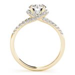 Multirow Engagement Ring, Side Stone Style, Round Shape, in Yellow Gold - 83904