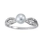 Color Fashion Ring, Pearl Shape, in White Gold - 83919