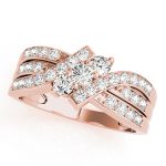 Three Stone Engagement Ring, Round Shape, in Rose Gold - 83988