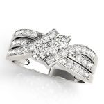 Three Stone Engagement Ring, Round Shape, in Platinum - 83988