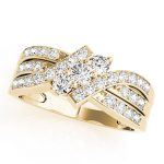 Three Stone Engagement Ring, Round Shape, in Yellow Gold - 83988