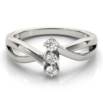 Three Stone Engagement Ring, Round Shape, in Sterling Silver - 83996