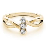 Three Stone Engagement Ring, Round Shape, in Yellow Gold - 83996