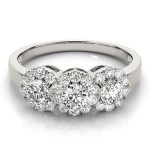 Three Stone Engagement Ring, Round Shape, in Platinum - 84006