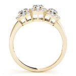 Three Stone Engagement Ring, Round Shape, in Yellow Gold - 84006